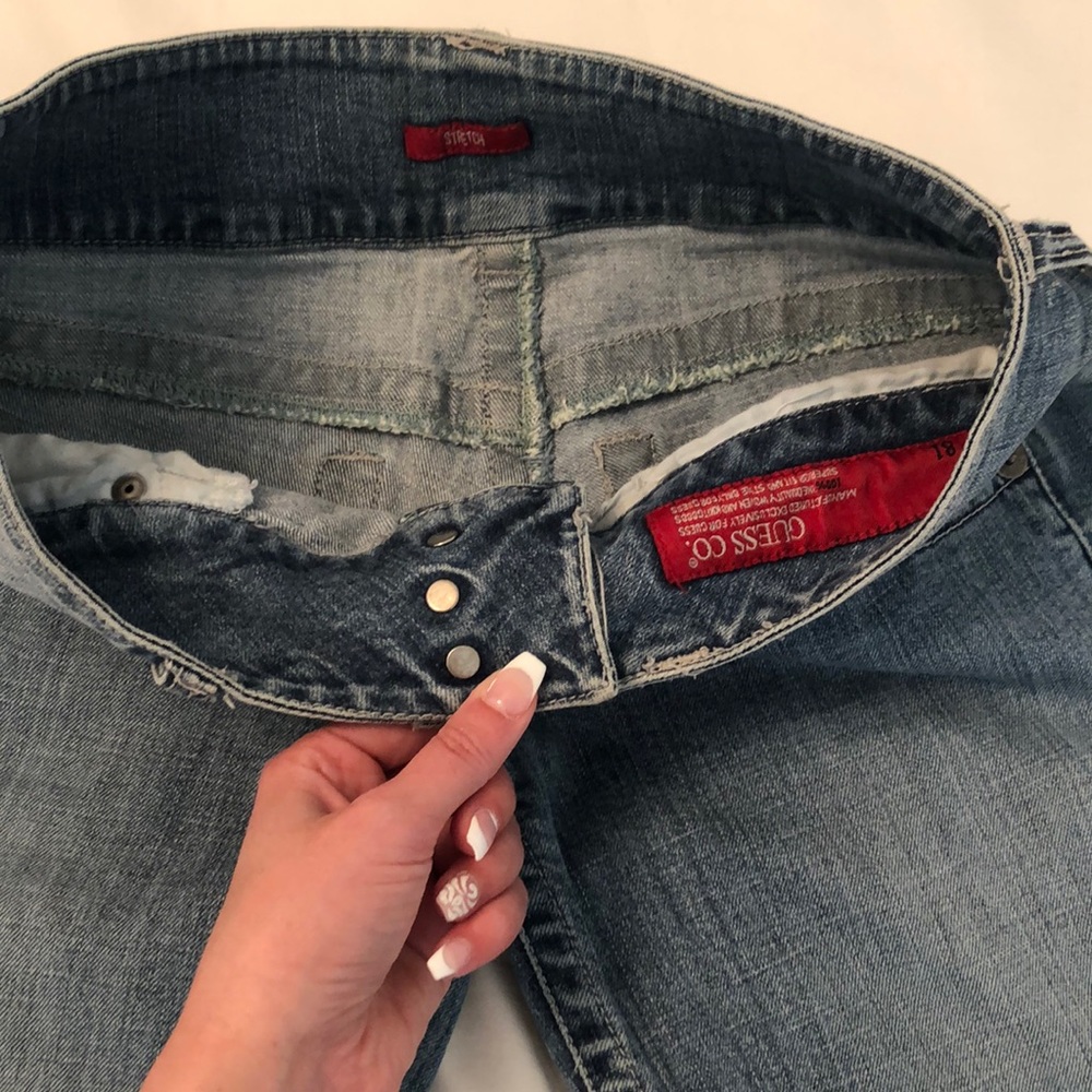 NOT FOR SALE-looking for Guess. Low rise boot cut with a wide waist band. 2006?